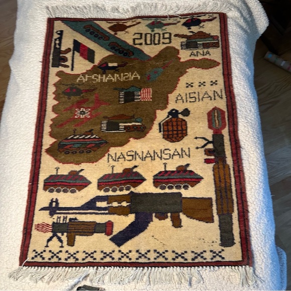 Handmade, wool Afghan War Rug, 2009. - Picture 1 of 13
